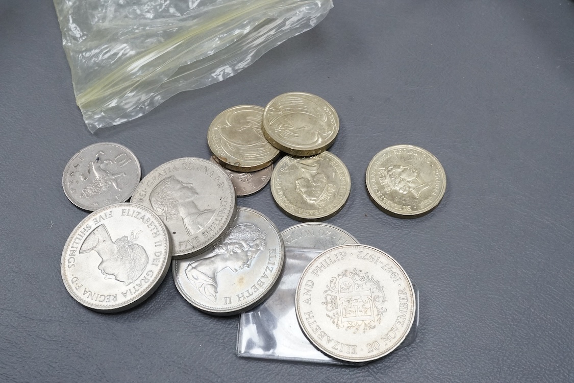 A collection of coins including pre 1947 Halfcrowns, Florins, shillings etc.